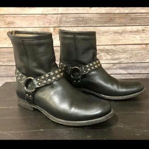 Frye Studded Harness Moto Boot-Make an offer!